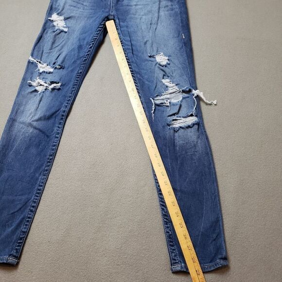 True Religion High Rise super skinny flap pocket distressed / destroyed Jeans - Picture 14 of 16